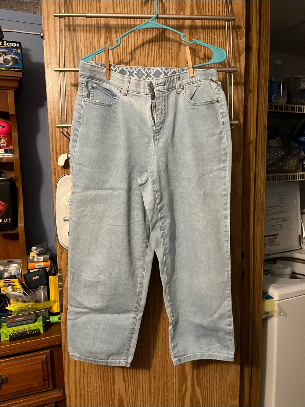 JM Collection Pale Blue Denim Capris - Relaxed Straight